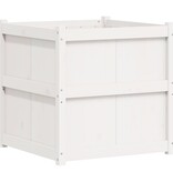 VidaXL Plantenbak 70x70x70 cm massief grenenhout wit