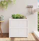 VidaXL Plantenbak 70x70x70 cm massief grenenhout wit