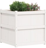 VidaXL Plantenbak 70x70x70 cm massief grenenhout wit
