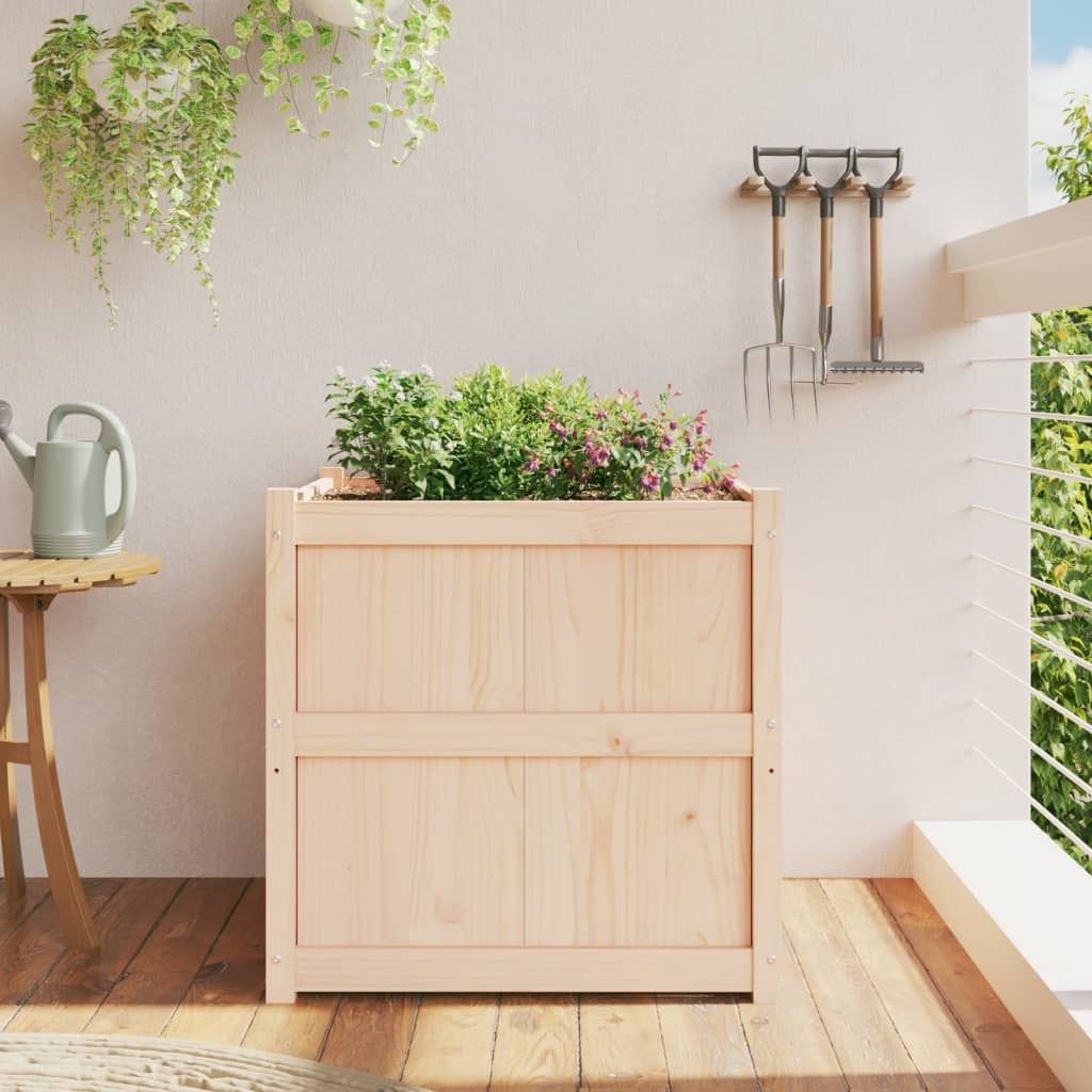 VidaXL Plantenbak 70x70x70 cm massief grenenhout