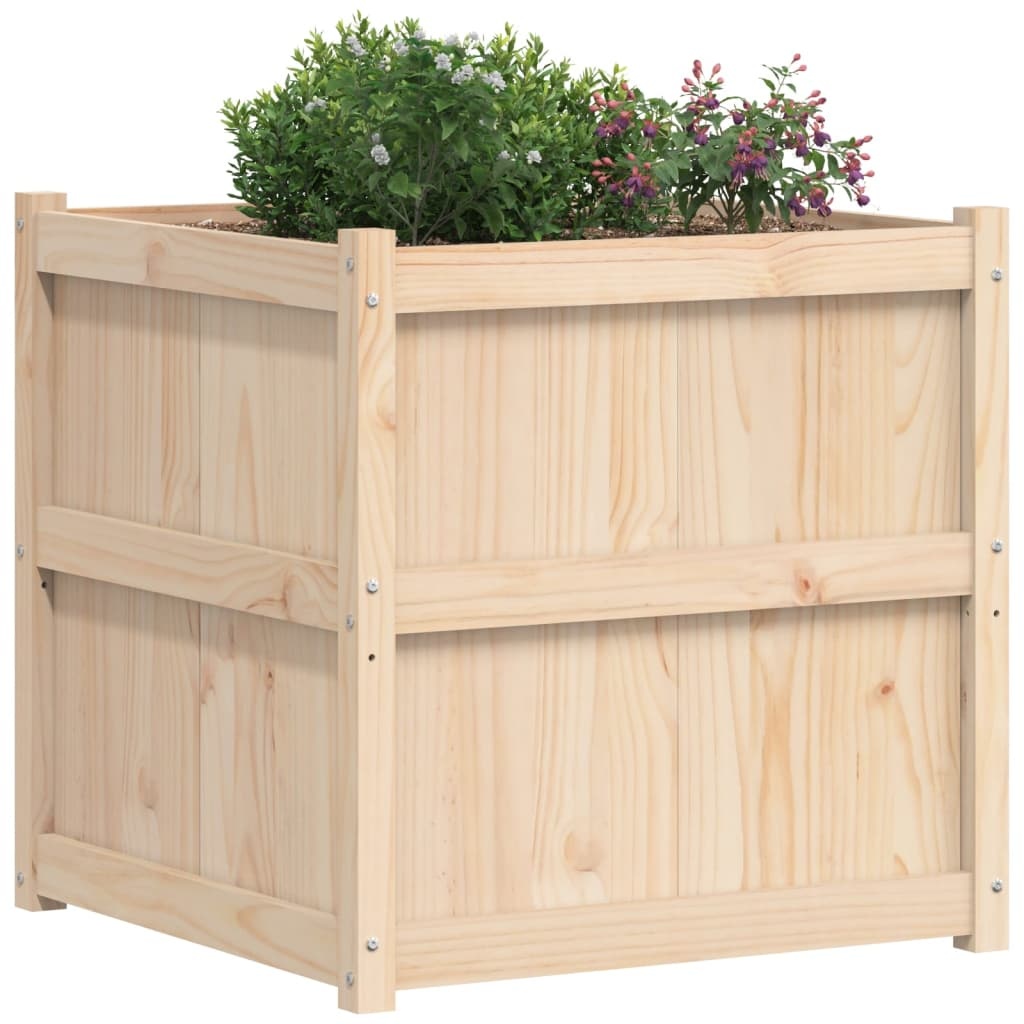 VidaXL Plantenbak 70x70x70 cm massief grenenhout