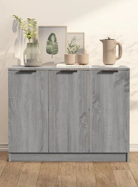 VidaXL Dressoir 90,5x30x70 cm bewerkt hout grijs sonoma eikenkleurig