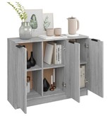 VidaXL Dressoir 90,5x30x70 cm bewerkt hout grijs sonoma eikenkleurig