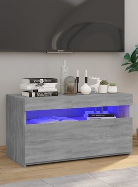 VidaXL Tv-meubel met LED-verlichting 75x35x40 cm grijs sonoma eiken
