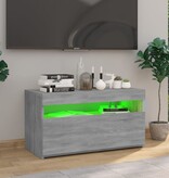 VidaXL Tv-meubel met LED-verlichting 75x35x40 cm grijs sonoma eiken