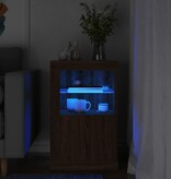 vidaXL Bijzetkast met LED-verlichting bewerkt hout bruineikenkleurig