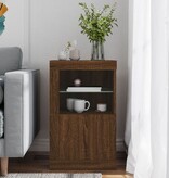 VidaXL Bijzetkast met LED-verlichting bewerkt hout bruineikenkleurig