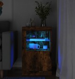 VidaXL Bijzetkast met LED bewerkt hout gerookt eikenkleurig