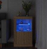 vidaXL Bijzetkast met LED-verlichting bewerkt hout sonoma eikenkleurig