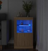 VidaXL Bijzetkast met LED-verlichting bewerkt hout sonoma eikenkleurig