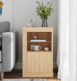 VidaXL Bijzetkast met LED-verlichting bewerkt hout sonoma eikenkleurig