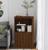 VidaXL Bijzetkast met LED-verlichting bewerkt hout bruineikenkleurig