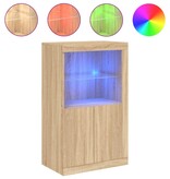 VidaXL Bijzetkast met LED-verlichting bewerkt hout sonoma eikenkleurig
