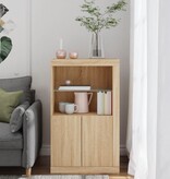 VidaXL Bijzetkast met LED-verlichting bewerkt hout sonoma eikenkleurig