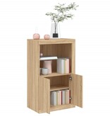 VidaXL Bijzetkast met LED-verlichting bewerkt hout sonoma eikenkleurig
