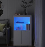 VidaXL Bijzetkast met LED-verlichting bewerkt hout wit