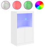 VidaXL Bijzetkast met LED-verlichting bewerkt hout wit