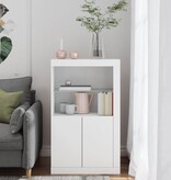 VidaXL Bijzetkast met LED-verlichting bewerkt hout wit