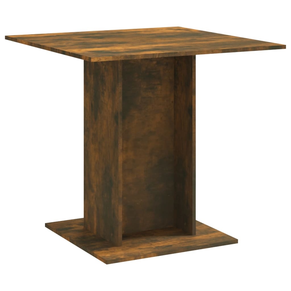VidaXL Eettafel 80x80x75 cm bewerkt hout gerookt eiken