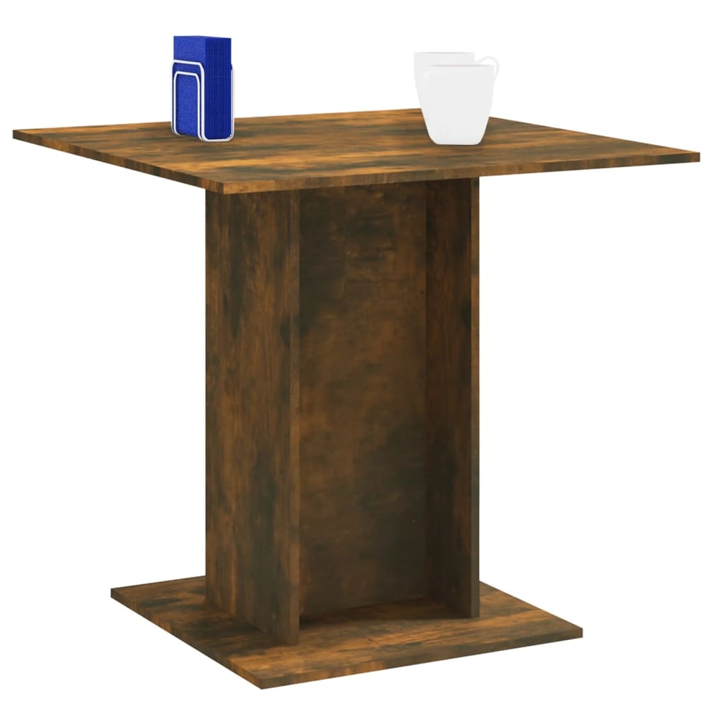 VidaXL Eettafel 80x80x75 cm bewerkt hout gerookt eiken