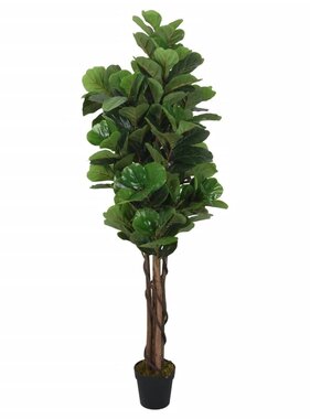 vidaXL Kunstplant vijgenboom 180 bladeren 150 cm groen
