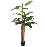 vidaXL Kunstplant bananenboom 9 bladeren 120 cm groen