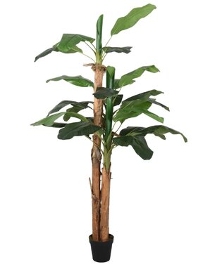 vidaXL Kunstplant bananenboom 9 bladeren 120 cm groen