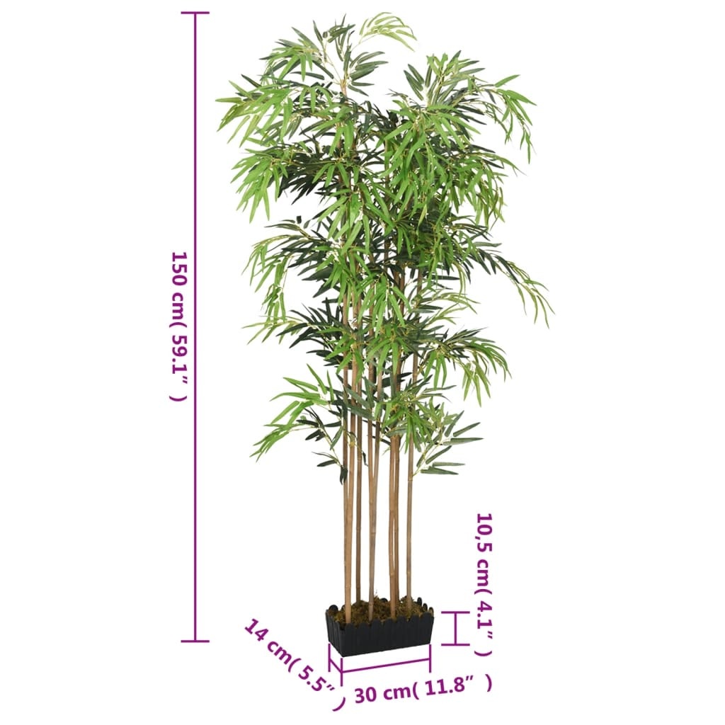 vidaXL Kunstplant bamboe 1095 bladeren 150 cm groen