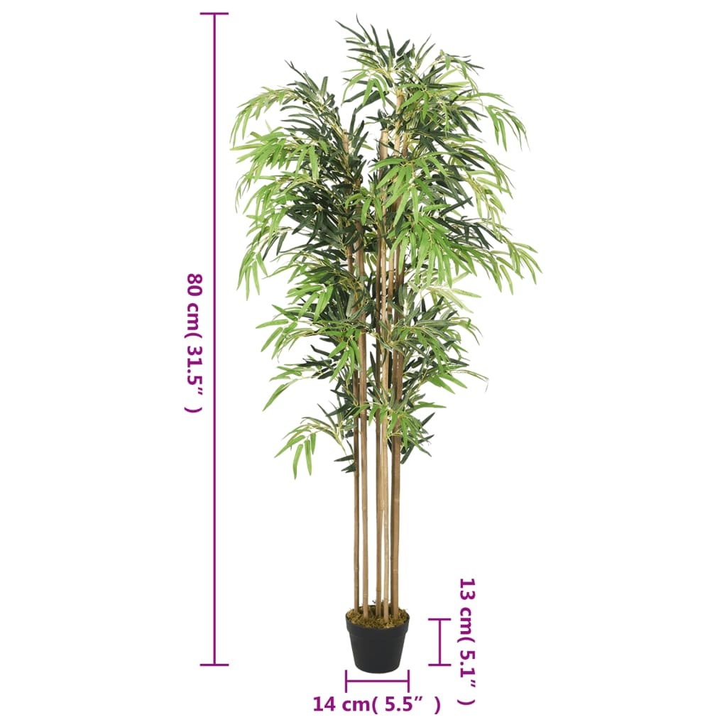 vidaXL Kunstplant bamboe 500 bladeren 80 cm groen