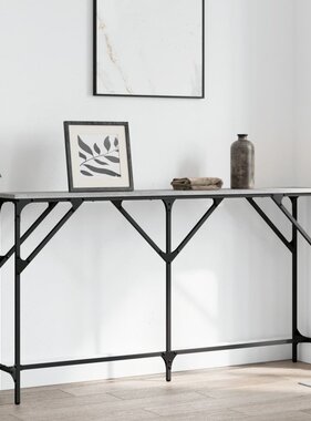 VidaXL Wandtafel 140x23x75 cm bewerkt hout grijs sonoma