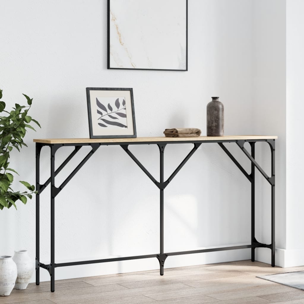VidaXL Wandtafel 140x23x75 cm bewerkt hout sonoma eikenkleurig