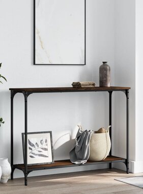 VidaXL Wandtafel 101x30,5x75 cm bewerkt hout bruineikenkleurig