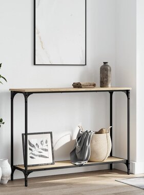 VidaXL Wandtafel 101x30,5x75 cm bewerkt hout sonoma eikenkleurig