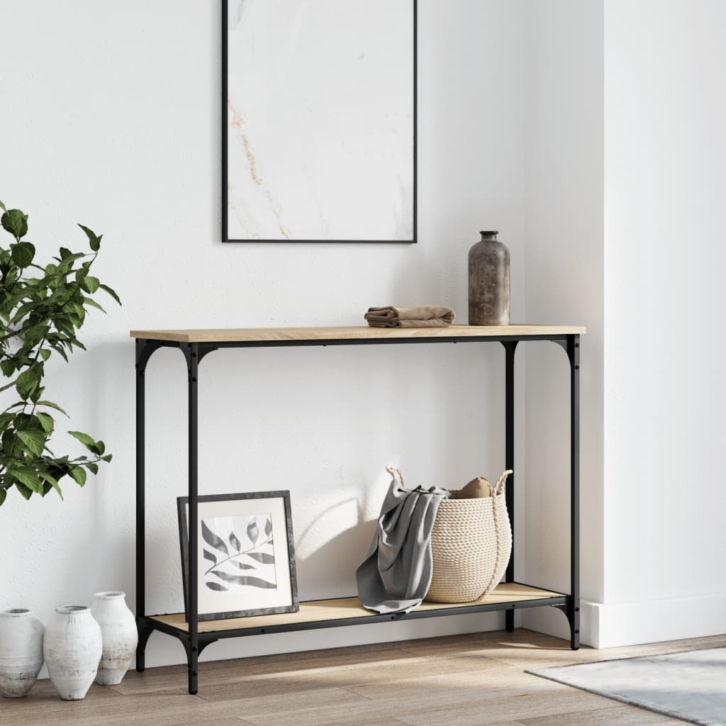 VidaXL Wandtafel 101x30,5x75 cm bewerkt hout sonoma eikenkleurig