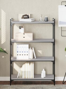 VidaXL Boekenkast 4-laags 80x30x120 cm bewerkt hout grijs sonoma