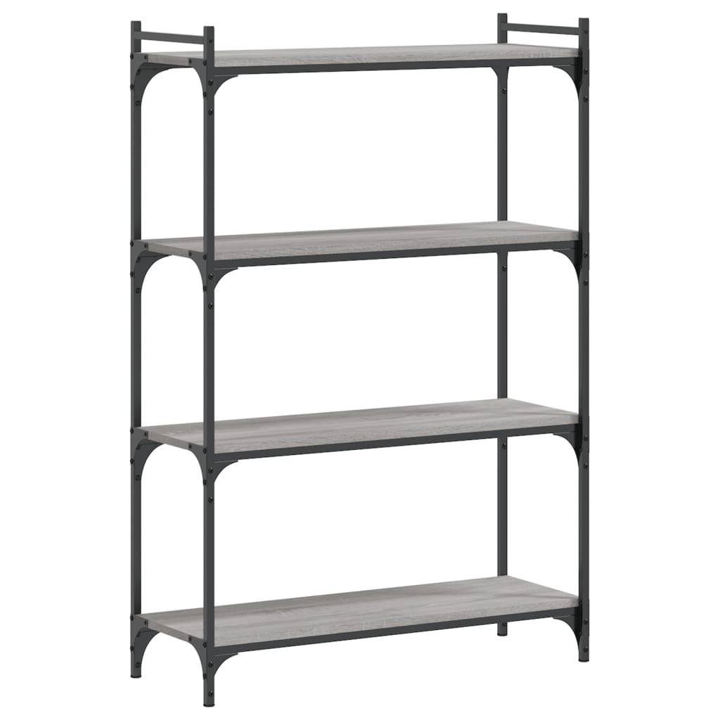 VidaXL Boekenkast 4-laags 80x30x120 cm bewerkt hout grijs sonoma