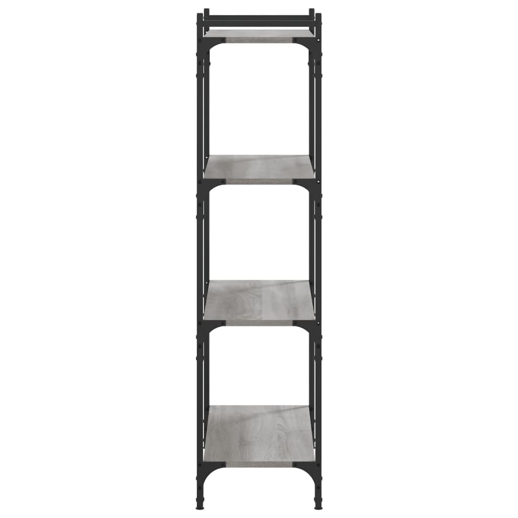 VidaXL Boekenkast 4-laags 80x30x120 cm bewerkt hout grijs sonoma