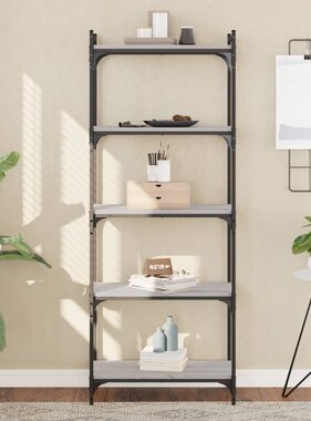 VidaXL Boekenkast 5-laags 60x30x154 cm bewerkt hout grijs sonoma