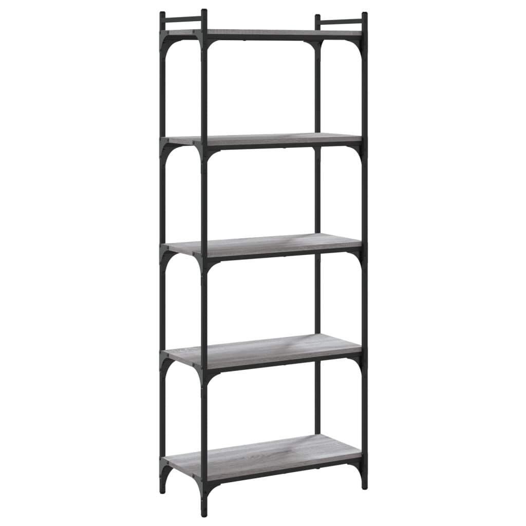 VidaXL Boekenkast 5-laags 60x30x154 cm bewerkt hout grijs sonoma