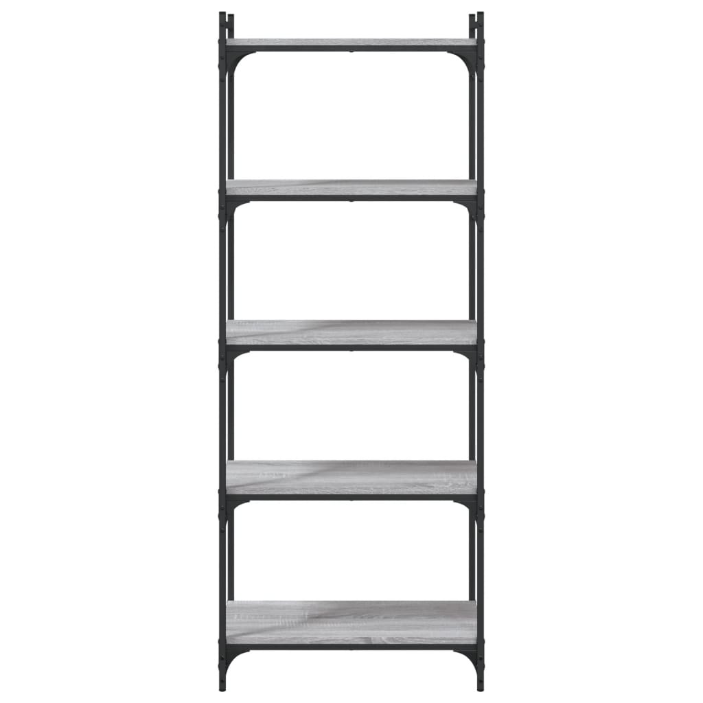VidaXL Boekenkast 5-laags 60x30x154 cm bewerkt hout grijs sonoma