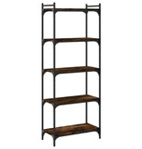 VidaXL Boekenkast 5-laags 60x30x154 cm bewerkt hout gerookt eikenkleur