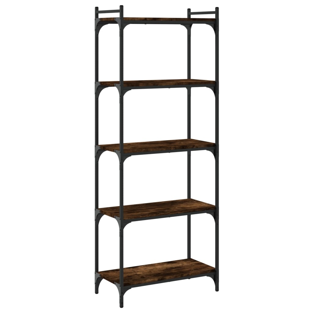 VidaXL Boekenkast 5-laags 60x30x154 cm bewerkt hout gerookt eikenkleur