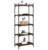 VidaXL Boekenkast 5-laags 60x30x154 cm bewerkt hout gerookt eikenkleur