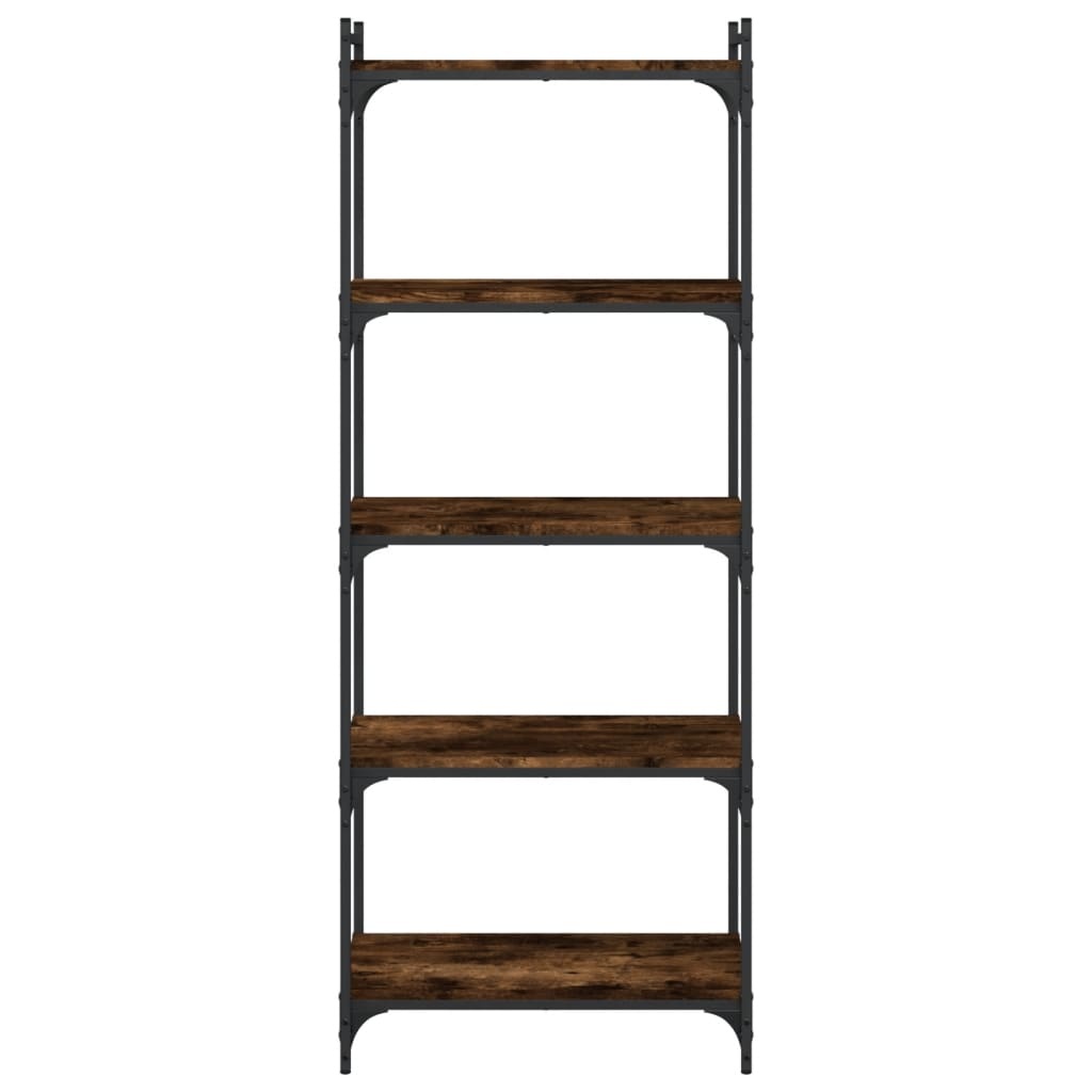 VidaXL Boekenkast 5-laags 60x30x154 cm bewerkt hout gerookt eikenkleur