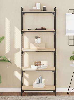VidaXL Boekenkast 5-laags 60x30x154 cm bewerkt hout sonoma eikenkleur