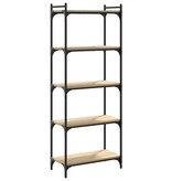 VidaXL Boekenkast 5-laags 60x30x154 cm bewerkt hout sonoma eikenkleur