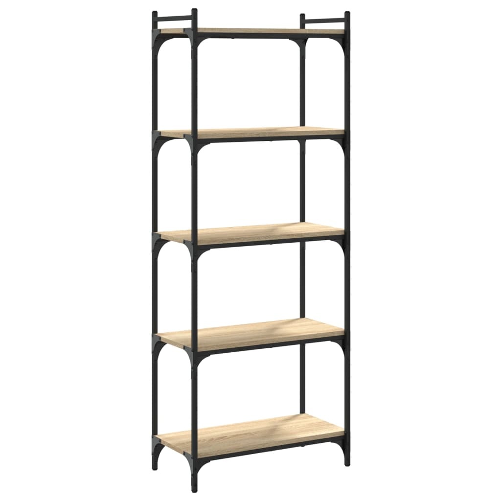 VidaXL Boekenkast 5-laags 60x30x154 cm bewerkt hout sonoma eikenkleur