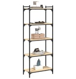 VidaXL Boekenkast 5-laags 60x30x154 cm bewerkt hout sonoma eikenkleur