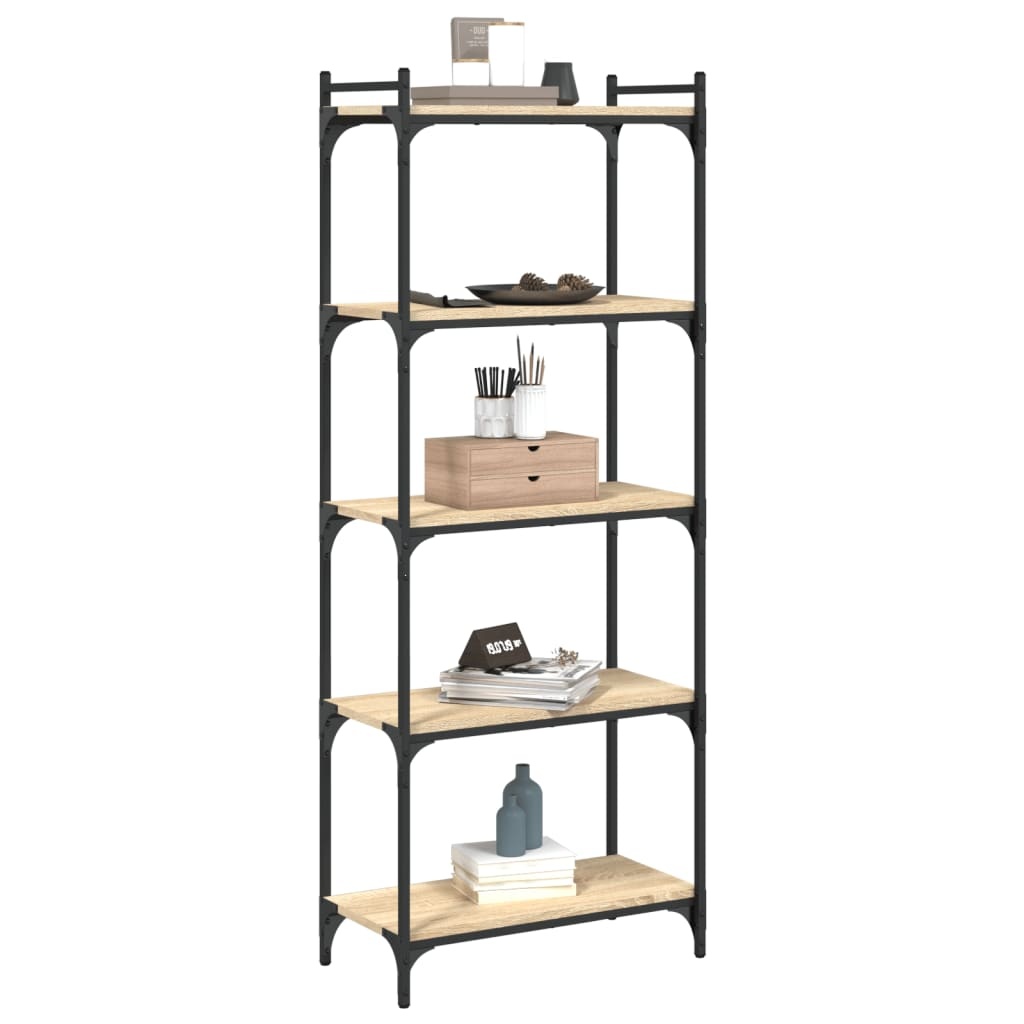 VidaXL Boekenkast 5-laags 60x30x154 cm bewerkt hout sonoma eikenkleur