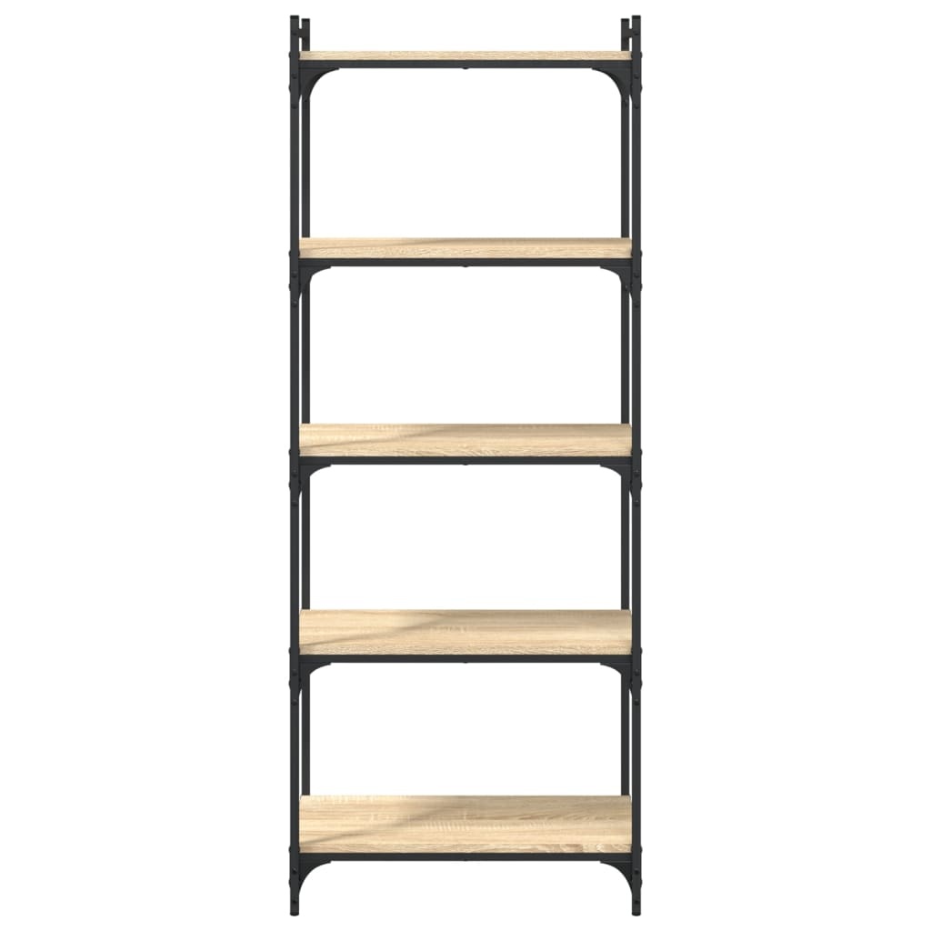 VidaXL Boekenkast 5-laags 60x30x154 cm bewerkt hout sonoma eikenkleur